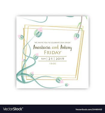 Watercolor wreath frame flowers invitation vector image