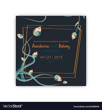 Watercolor wreath frame flowers invitation vector image