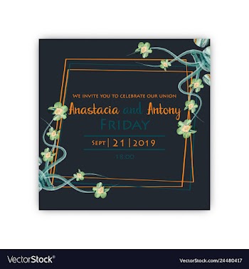 Watercolor wreath frame flowers invitation vector image