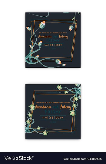 Watercolor wreath frame flowers invitation vector image