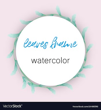 Watercolor wreath frame flowers invitation vector image
