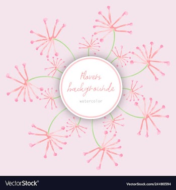 Watercolor wreath frame flowers invitation vector image