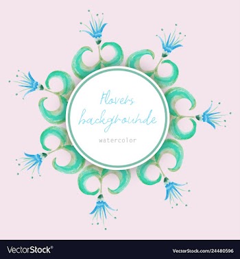 Watercolor wreath frame flowers invitation vector image