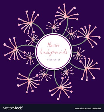Watercolor wreath frame flowers invitation vector image