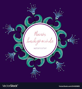 Watercolor wreath frame flowers invitation vector image