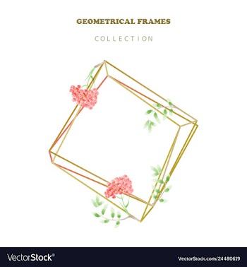 Watercolor wreath frame flowers invitation vector image