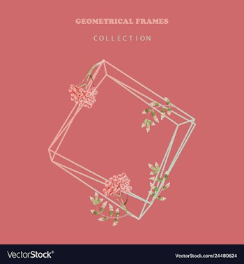Watercolor wreath frame flowers invitation vector image