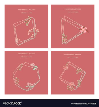 Watercolor wreath frame flowers invitation vector image