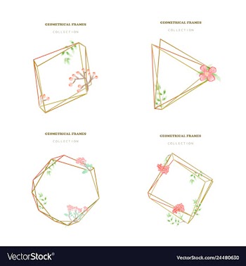 Watercolor wreath frame flowers invitation vector image