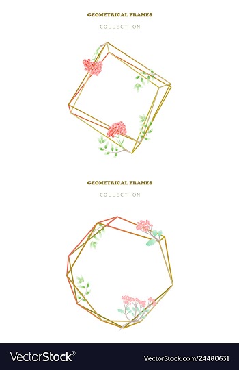 Watercolor wreath frame flowers invitation vector image
