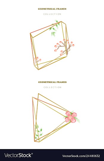 Watercolor wreath frame flowers invitation vector image