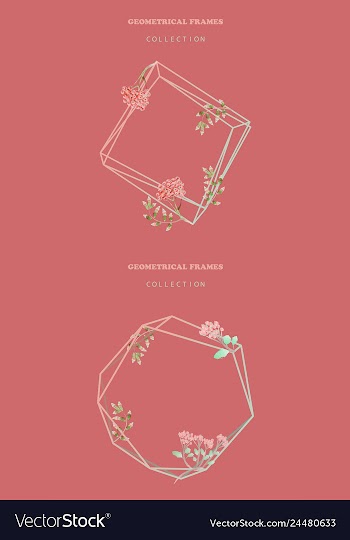 Watercolor wreath frame flowers invitation vector image