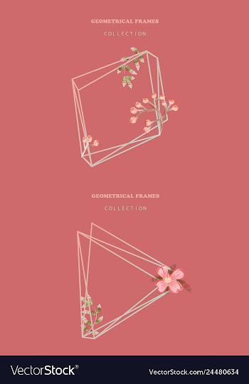 Watercolor wreath frame flowers invitation vector image