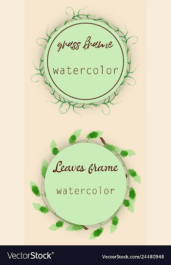 Watercolor wreath frame flowers invitation vector image
