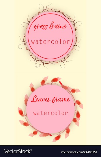 Watercolor wreath frame flowers invitation vector image