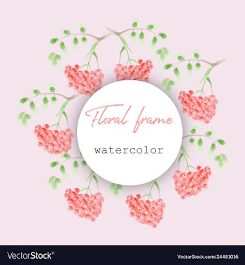 Watercolor wreath frame flowers invitation vector image