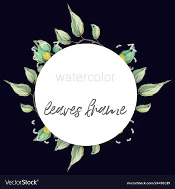 Watercolor wreath frame flowers invitation vector image