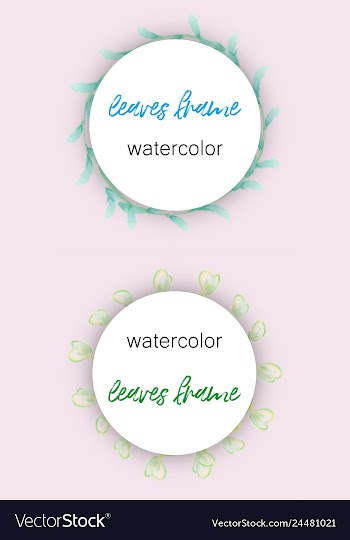 Watercolor wreath frame flowers invitation vector image