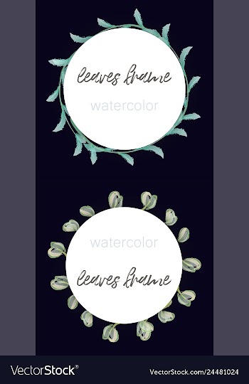 Watercolor wreath frame flowers invitation vector image