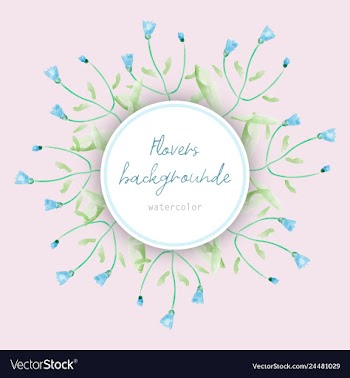Watercolor wreath frame flowers invitation vector image