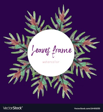 Watercolor wreath frame flowers invitation vector image