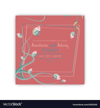 Watercolor wreath frame flowers invitation vector image