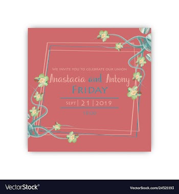 Watercolor wreath frame flowers invitation vector image