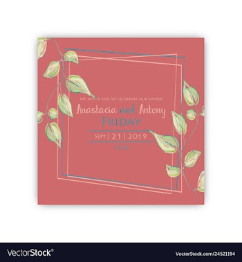 Watercolor wreath frame flowers invitation vector image
