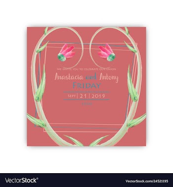Watercolor wreath frame flowers invitation vector image