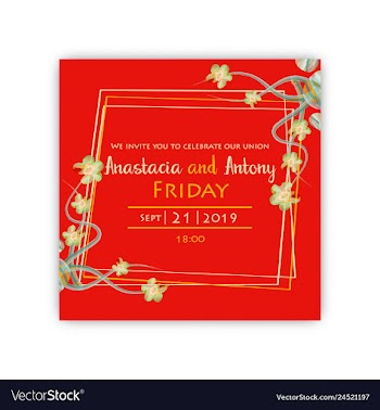 Watercolor wreath frame flowers invitation vector image