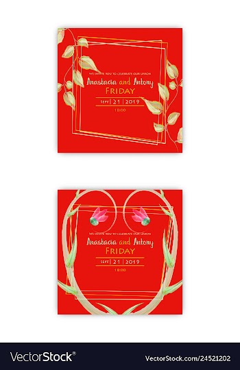 Watercolor wreath frame flowers invitation vector image