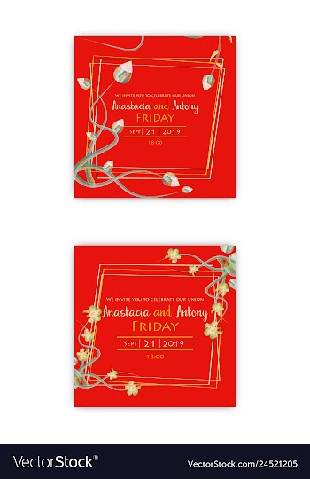 Watercolor wreath frame flowers invitation vector image