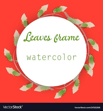 Watercolor wreath frame flowers invitation vector image