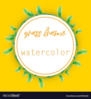 Watercolor wreath frame flowers invitation vector image