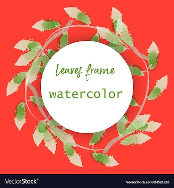Watercolor wreath frame flowers invitation vector image