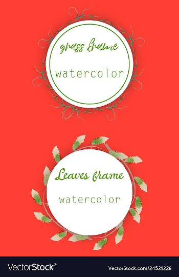 Watercolor wreath frame flowers invitation vector image