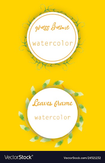 Watercolor wreath frame flowers invitation vector image