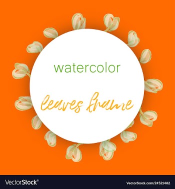 Watercolor wreath frame flowers invitation vector image