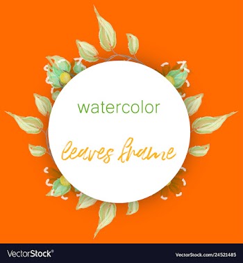 Watercolor wreath frame flowers invitation vector image