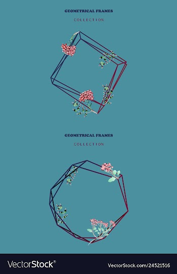 Watercolor wreath frame flowers invitation vector image