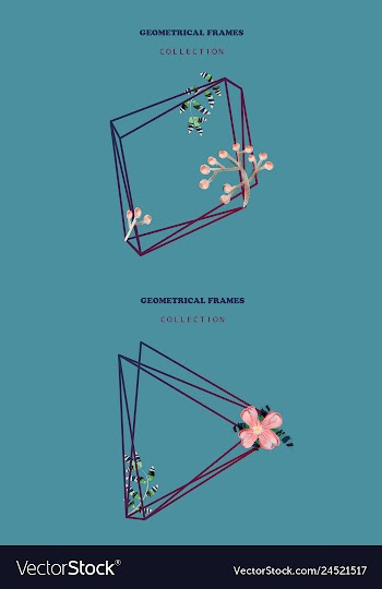 Watercolor wreath frame flowers invitation vector image