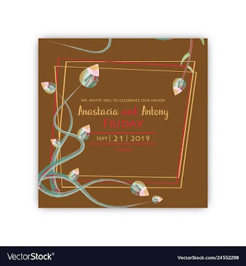 Watercolor wreath frame flowers invitation vector image