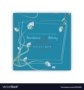 Watercolor wreath frame flowers invitation vector image