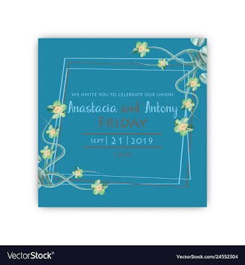Watercolor wreath frame flowers invitation vector image