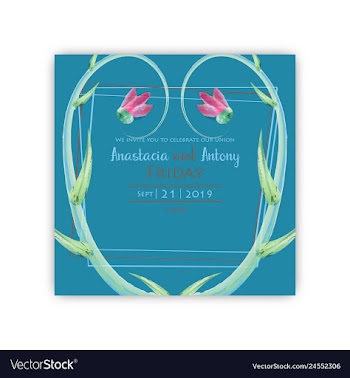 Watercolor wreath frame flowers invitation vector image