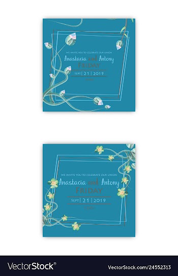 Watercolor wreath frame flowers invitation vector image