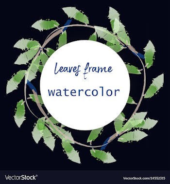 Watercolor wreath frame flowers invitation vector image