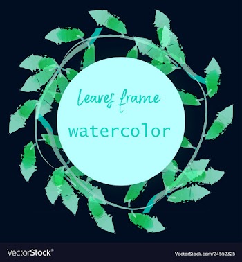 Watercolor wreath frame flowers invitation vector image