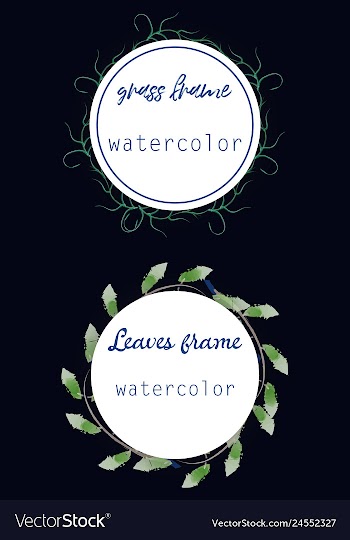 Watercolor wreath frame flowers invitation vector image