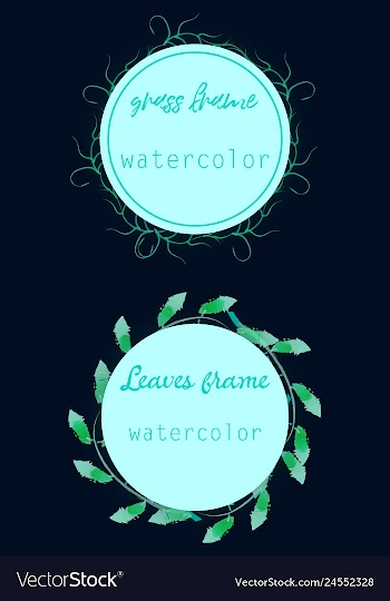 Watercolor wreath frame flowers invitation vector image